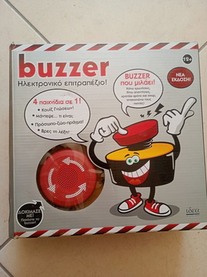 Buzzer electronic board game used, Greek voice, 31 cards