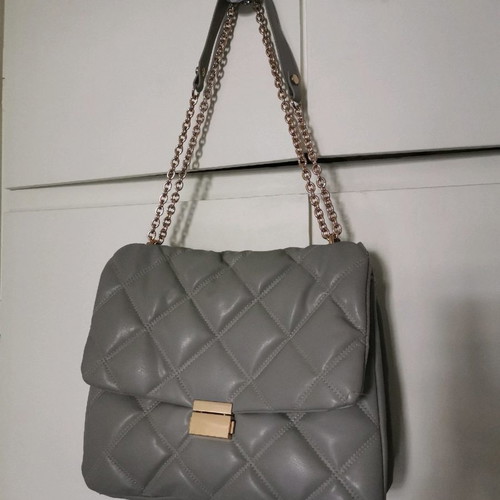 Quilted shoulder bag gray-gold new H&M