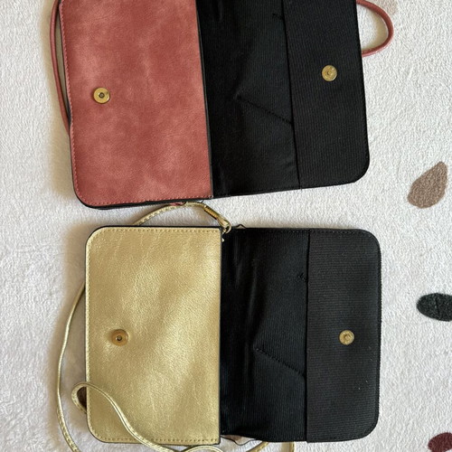 Vintage crossbody bags handmade, used, set of two in apple and gold