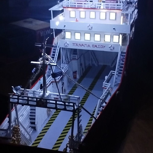 Handmade ferry boat miniature Panagia Thassou