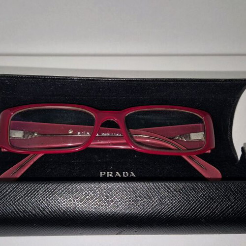 Prada VPR 071 red eyeglasses vintage Y2K Bayonetta style, like new