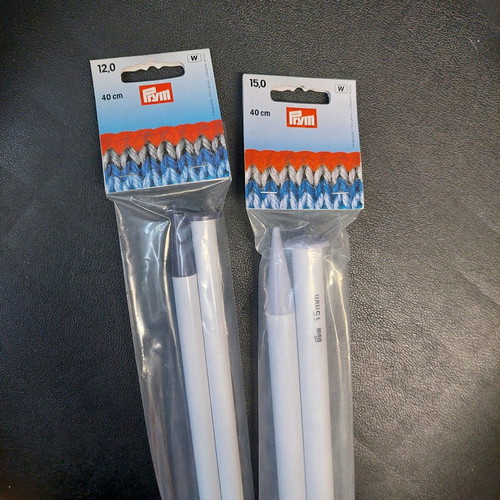 Prym knitting needles set no 12 and 15 new