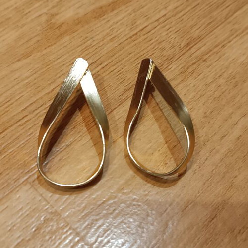 Gold drop earrings handmade with stainless steel posts