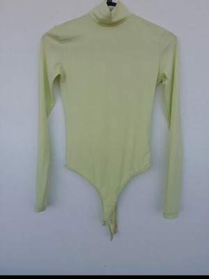 Neon green turtleneck bodysuit Bershka like new, XS