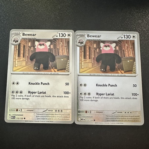 Bewear 112/132 Mega Evolution Pokemon card set
