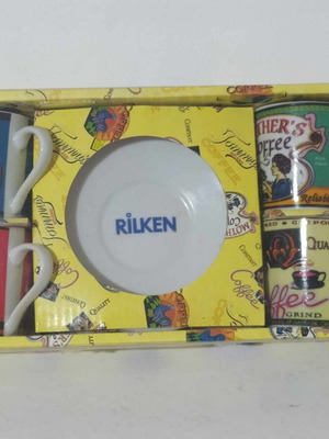 Rilken cup set new, 4 pieces for Greek coffee