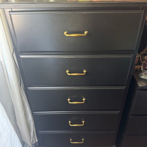 black and gold dresser ikea IKEA Dresser Makeover with Gold Knobs and Decor Ideas