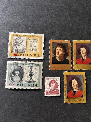 Nicolaus Copernicus stamps used, collectible set of 20 pieces