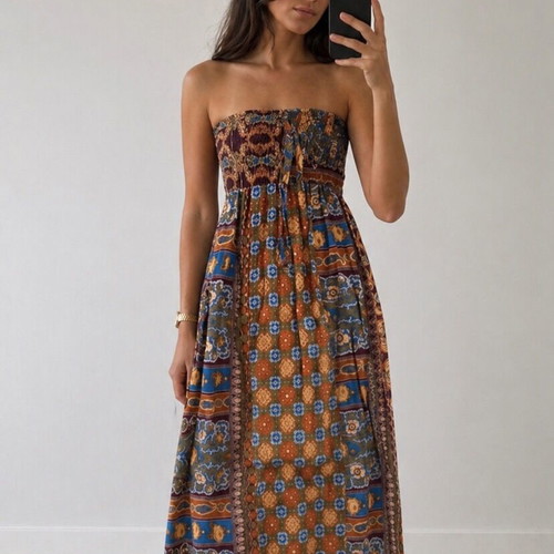 Caramella long dress like new, brown shades, size M