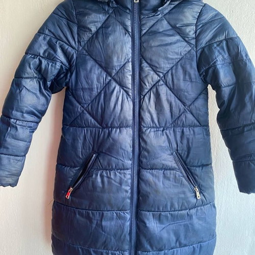 Mayoral kids padded coat 6 years 116cm blue winter with fur used