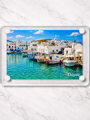 Acrylic fridge magnet 6x9cm – Paros, Greek summer collection