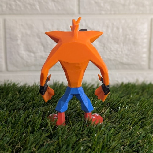 Crash Bandicoot low poly figure like new, 3D printed decoration