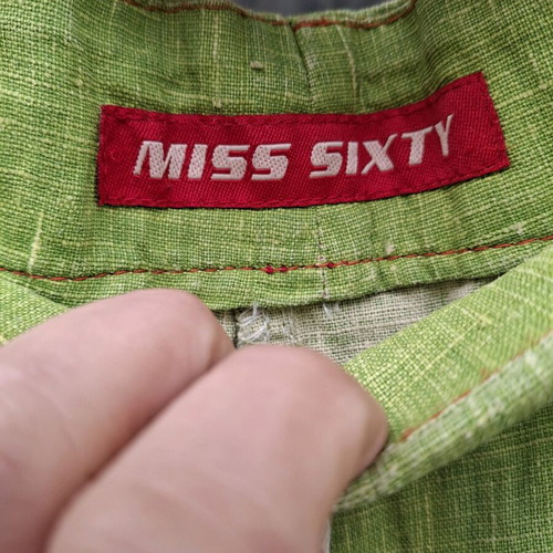 Miss Sixty Y2K Green Linen Pants Size L used