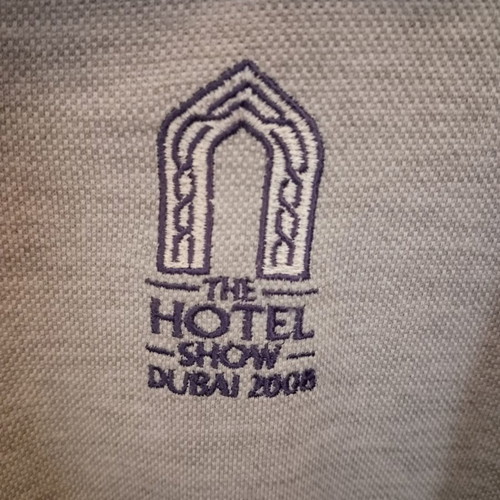 Men's Polo Shirt gray XL like new The Hotel Show Dubai 2008
