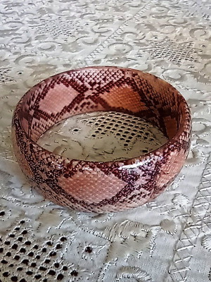 Βραχιόλι Resin Animal Print με σχέδιο φιδιού σαν καινούργιο, διάμετρος 6,5 εκ.