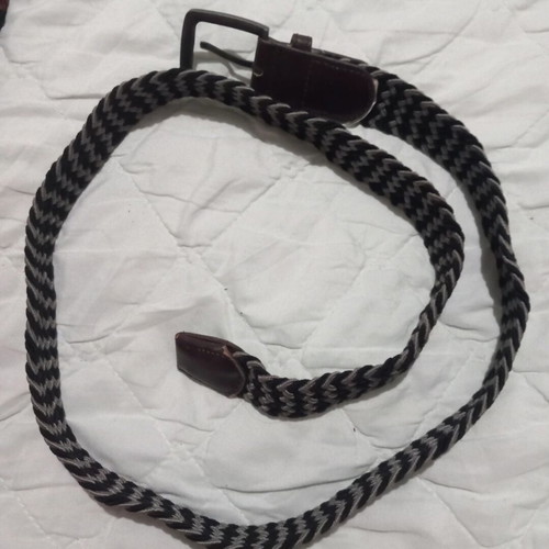 Unisex knitted elastic belt used, black and gray, size 110
