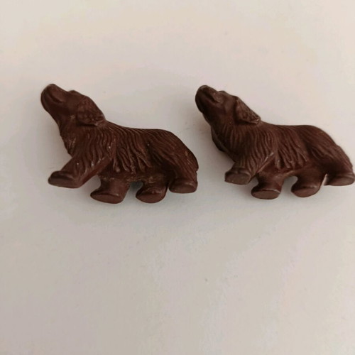Vintage brown miniature dogs set of 2 like new