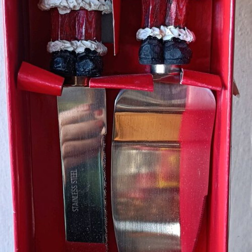 Christmas knife and spatula set vintage stainless steel new