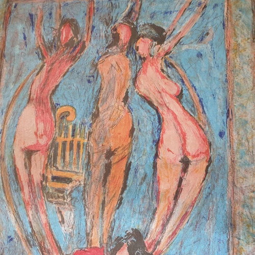 Aristide Patsoglou lithograph used, numbered and signed