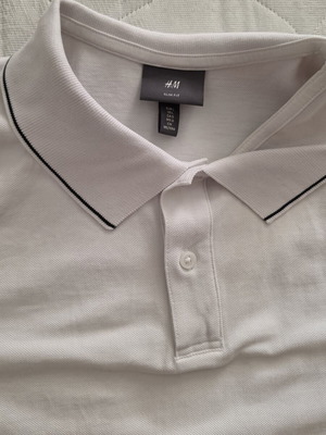 H&M men's polo shirt white Large like new