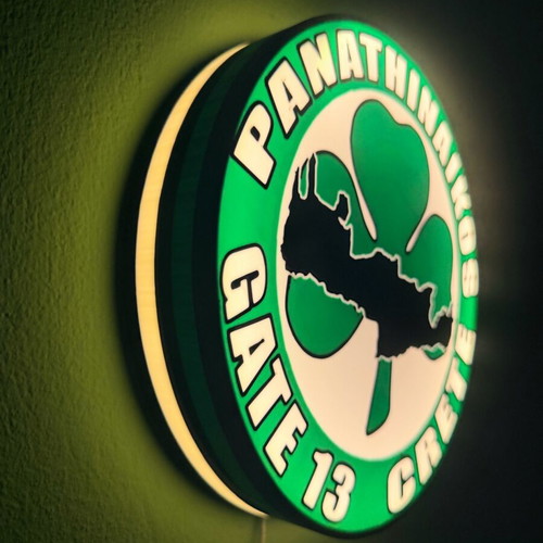 Led light Gate 13 Crete Lightbox like new, official Panathinaikos replica