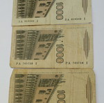 Set of 3 Italian 1,000 Lire banknotes 1982