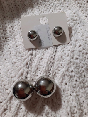 Dangling earrings new, silver