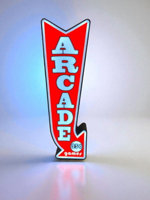 Arcade Lightbox Retro Gaming Arrow Sign ново