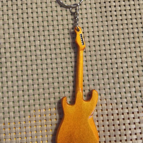 Electric guitar keychain new, orange color
