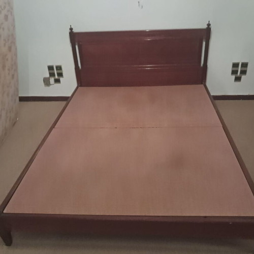 Double solid wood bed frame used, 1980s, 160x216 cm