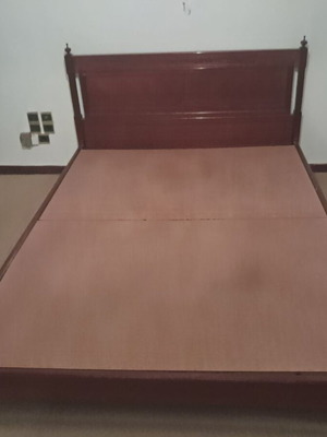 Double solid wood bed frame used, 1980s, 160x216 cm