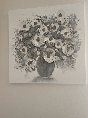 Painting with metal flowers like new