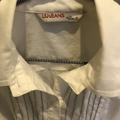 Liu Jo women's shirt like new, white with chain detail, size M, cotton