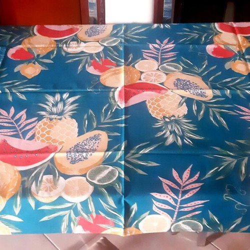 H&M tablecloth new, cotton 100%, tropical fruit print