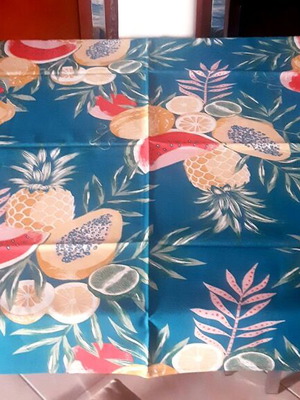 H&M tablecloth new, cotton 100%, tropical fruit print