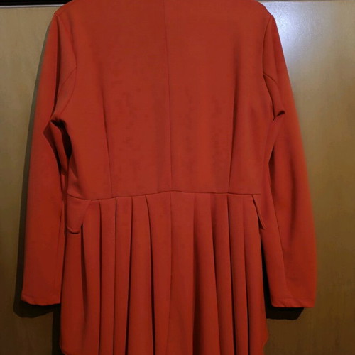 Spring jacket orange like new, asymmetric with gold button