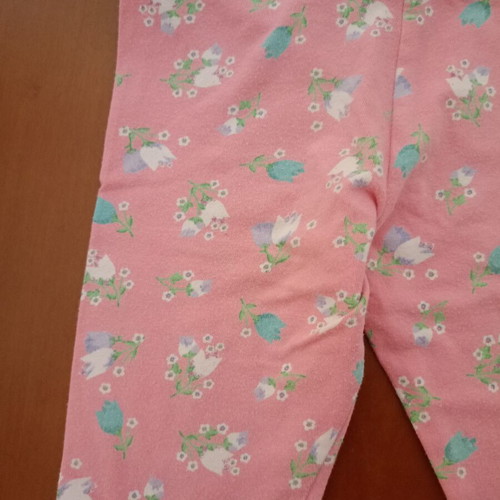 Benetton floral leggings used, pink with romantic lace, toddler size