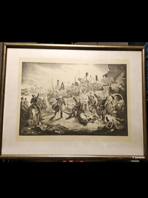 Παλιά συλλεκτική γκραβούρα υπογεγραμμένη μεταχειρισμένη σε κάδρο