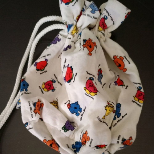 Vintage fabric pouch bag Little Miss like new