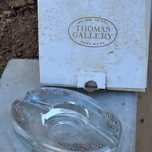 Thomas Gallery Crystal Ashtray 24% Lead Crystal like new with box