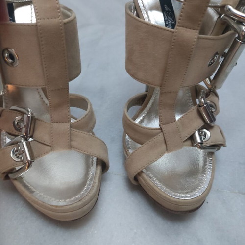 Di Beatrice beige leather platform sandals size 36.5