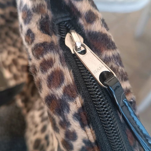 Leopard messenger bag medium size synthetic fur