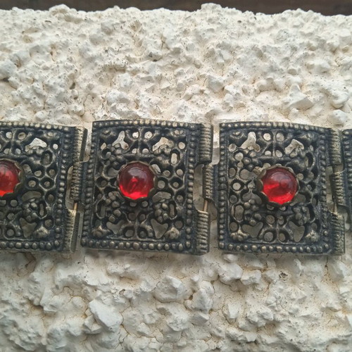Antique bracelet used, over 80 years old, brass-like material