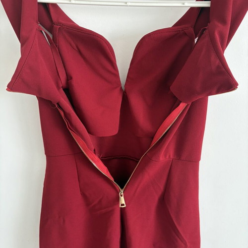 Red evening mini dress