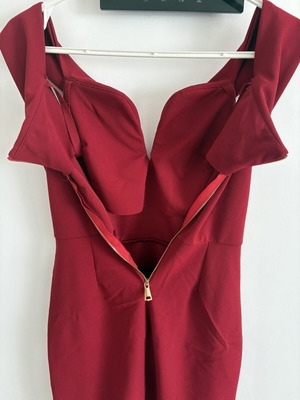 Red evening mini dress