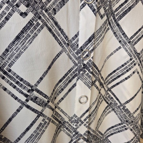 River Island Monochrome Plaid Bomber Blouse Shirt like new