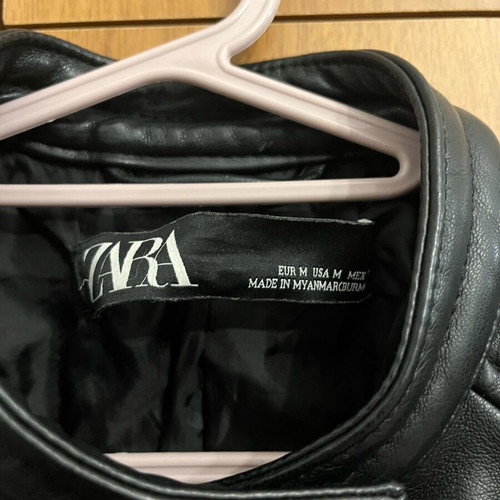 Zara black biker jacket like new, size M
