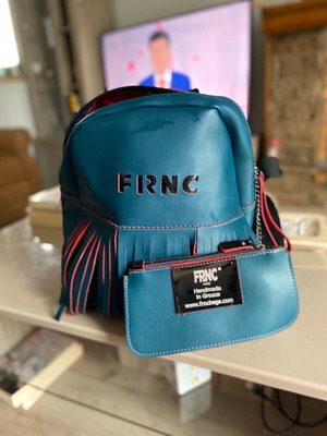FRNC backpack bag like new, blue with wallet