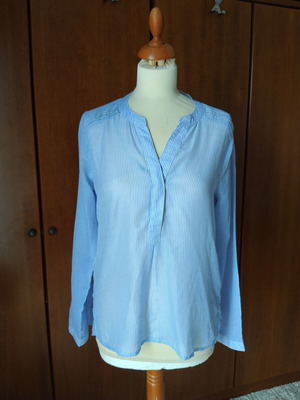 Striped cotton shirt Sfera casual size M used, white and blue