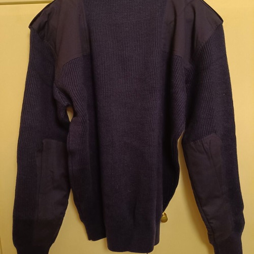 Wooly Pully Sweater new, dark blue with epaulets Police Navy Coast Guard